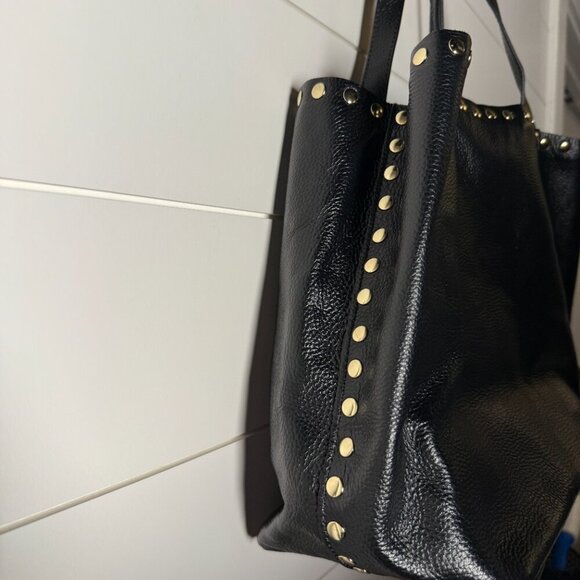 Laggo | Remy Studded Leather Black Tote Bag - Picture 6 of 13